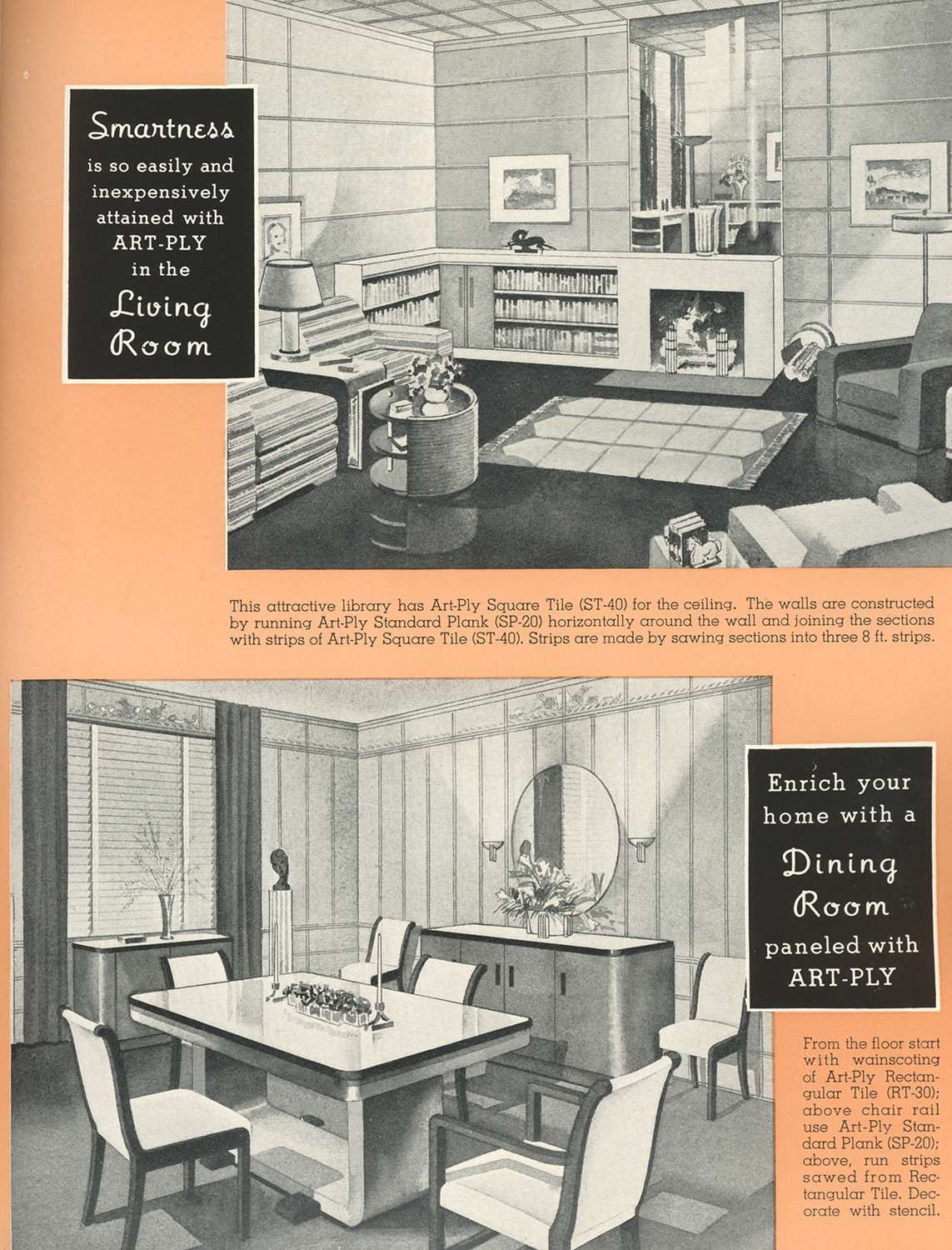 Flash Back: Art-Ply For Modern Interiors, 1938 - Old House Dreams, image size:1143x1500