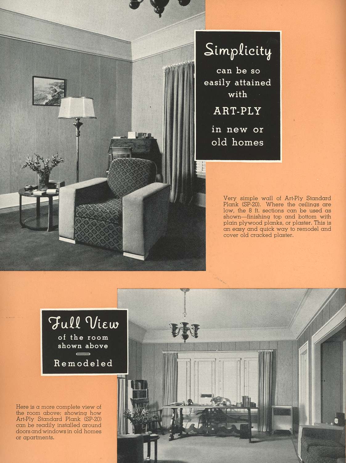 Flash Back: Art-Ply For Modern Interiors, 1938 - Old House Dreams, image size:1123x1500
